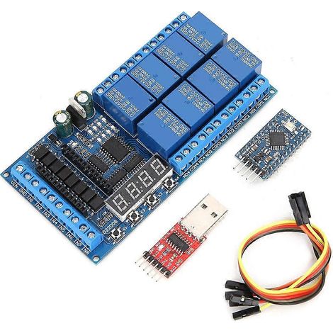 DC 12V 8-Kanal Pro Mini PLC Relais-Shield-Modul Verzögerungs-Timer-Schaltplatine für Arduino (8-Kanal Pro