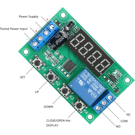 Module de carte de commande de relais de test de tension de charge/décharge 12 V CC (1/2)