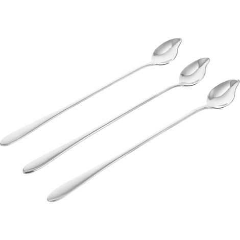 Lot de 3 Cuillères à Long Manche en Acier Inoxydable Forme Mangue (1/5)