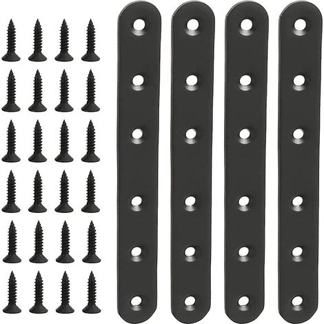 4 supports plats droits en acier inoxydable pour la réparation du bois et du métal, supports d'assemblage pour (1/5)
