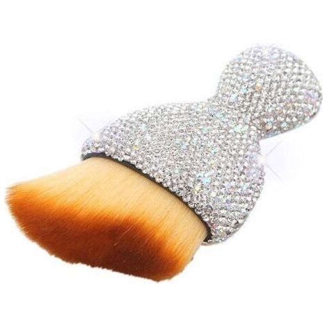 Les Strass Brillent Brosse à Poussière pour Intérieur de Voiture, Brosse à Détails Automatiques, Brosse de Nettoyage à Poils Doux pour Voiture, Accessoires de Voiture(Blanc) (1/5)