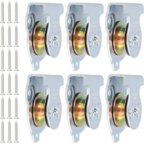 Bardusch-Lot 6 poulies 37 mm – vis incluses – câble acier – charge max 190 kg – renvoi (1/4)