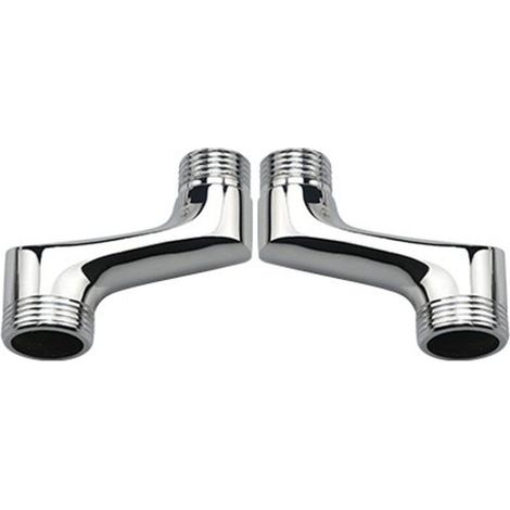 Raccord Contre Coudé Douche,Laiton Coudé RéDucteur,Bras Pivotant RéGlable,Raccord Mural Contre Coudé,Raccord Excentré 1/2 3/4,Chrome, (1/2)