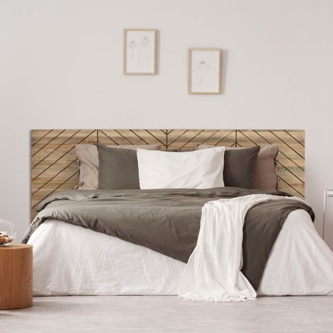 Cabecero Formas Z 4 Piezas 160x60cm en madera maciza de pino acabado vintage estilo industrial Box Furniture (1/5)