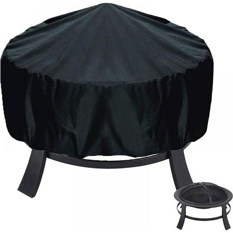 Housses de Braséro 85cm Ronde, Couvre-Foyer Rond imperméable, Housse pour Foyer Housse pour brasero Extérieur étanche Housse pour Foyer(85 40cm)
