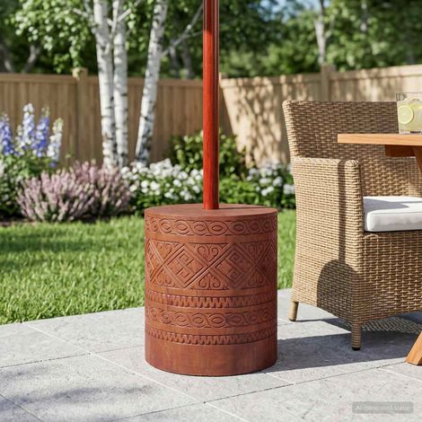 vidaXL Pied de parasol 21 kg Marron bois d'acajou massif (1/5)