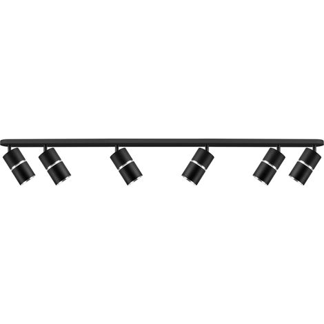 Plafoniera 6xGU10 orientabile nero alluminio BAMBOO Polux (1/4)