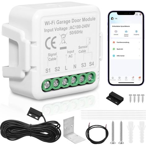 Ouvre portail connecté ouvre-porte de garage connecté WiFi, contrôle de l'application télécommande de porte intelligent compatible avec commande vocale (1/5)