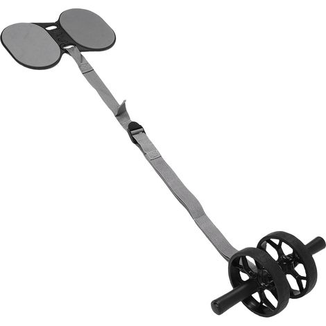 Rouleau de roue abdominale avec sangle de traction à rebond automatique, genouillère pour hommes et femmes, équipement d'exercice à double entraînement pour la gymnastique à domicile (1/5)