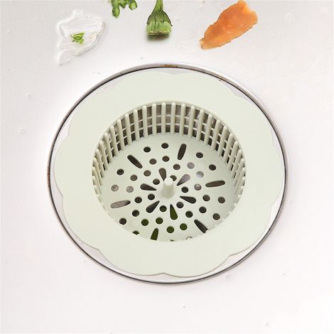 Filtre Évier - Filtre Douche En Silicone Alimentaire - Adapté Évier Cuisine Salle De Bain Baignoire - Diamètre Extensible Jusqu'à 9 Cm - Vert - 1 Pièce (1/4)