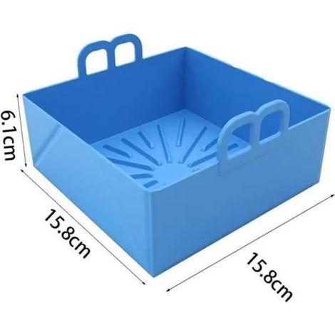 Moule Silicone Friteuse D'Air (15,5 Cm) Pot En Silicone Friteuse D'Air Panier Silicone Friteuse Air Carré Accessoires Airfry (1/3)