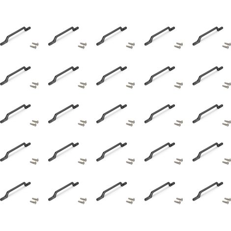 Emuca Lot von 25 Möbelgriffe Osaka, L192mm, 128mm Achsenabstand, Aluminium, Dunkelgrau