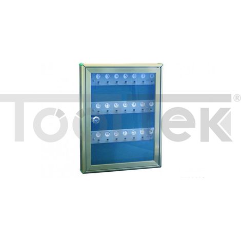 BACHECA PORTA CHIAVI 24pz ALLUMINIO ANODIZZATO CON SERRATURA 29X37X40cm