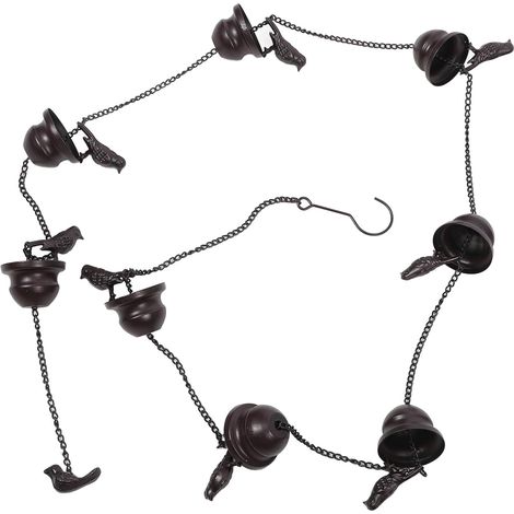 Chaîne De Pluie Décorative avec Cloche à Vent pour Jardin Et Extérieur Éléments Vintage pour Gouttières Et Décoration De Terrasse (1/5)