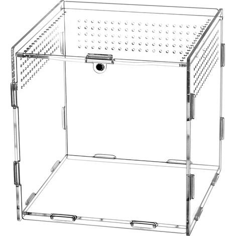 Acryl-Zuchtbox, transparent, magnetisch, mit Belüftung, für Insekten und Reptilien (1/5)