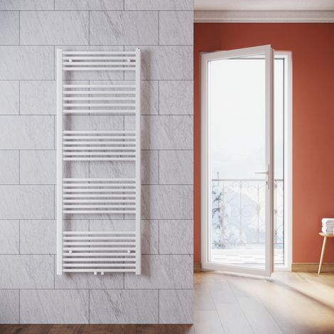 SONNI Heizkörper Badezimmer Badheizkörper mittelanschluss Handtuchwärmer Handtuchtrockner 1600x600mm Weiß