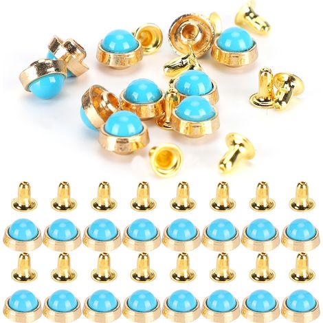 100 Rivets Cristal Colorés 8MM Zinc Alliage DIY pour Valise Vêtements Chaussures Bleu (1/5)