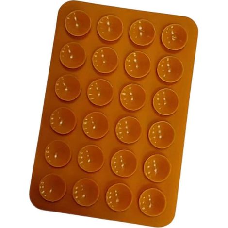 Support de téléphone à ventouse en silicone, fixation pour douche, idéal pour les selfies et les vidéos, gris clair et orange, 8 cm x 5,5 cm (1/5)
