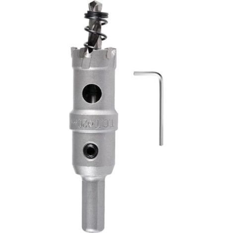 20mm Foret de scie cloche en carbure, Coupe-trou en carbure de tungstène, coupe-trou industriel pour l'acier inoxydable, le métal, le fer, l'alliage, le cuivre, le bois et les plastiques