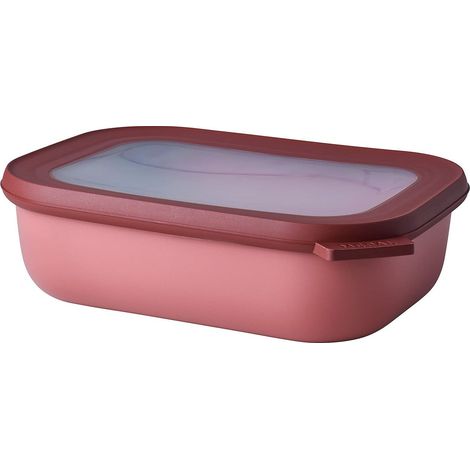 Mepal - Multi Bowl Cirqula Rectangular - Contenitori Plastica con Coperchio - Adatto come Contenitore Ermetico per Frigo, Microonde, Congelatore da Portata - Ciotole Cucina - 1000 ml - Vivid mauve (1/5)