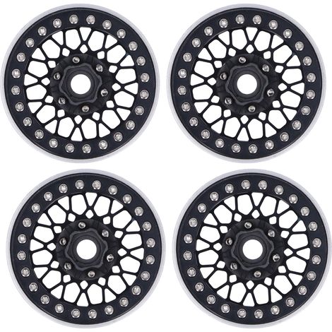 4 pièces Moyeux en Alliage d'Aluminium avec Adaptateur pour Traxxas/HSP/Redcat/SCX10 Voiture RC 1/10 (1/5)