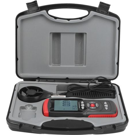 Anemometro digitale industriale GT8913, misuratore di velocità del vento, temperatura e umidità. (1/4)