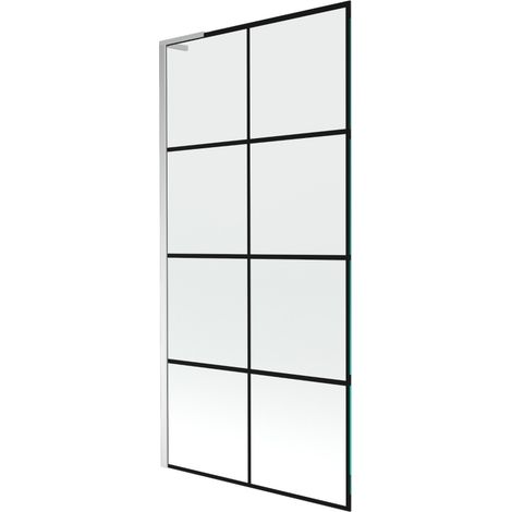 Mexen Next L paroi de baignoire 1-volet 90 x 150 cm, motif noir, chrome - 895-090-000-03-77-01 (1/5)