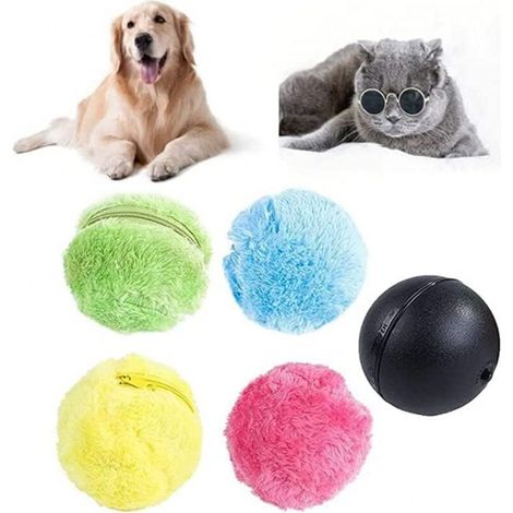 Magischer Ball für Hunde, Katzenball, aktiver Rollball für Hunde, 1 Set elektrische Plüschbälle, 360-Grad-Interaktives Spielzeug FLITI (1/4)