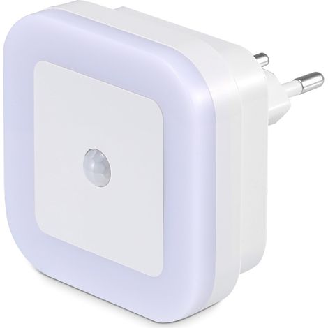 Veilleuse Lampe LED de 1W Automatique avec Capteur de Mouvement Physique PIR pour Chambre d’Enfant/Toilette/Entrée/Escalier/Couloir/Passage -Blanc Froid 1PCS (1/5)