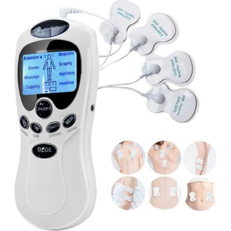 EMS-TENS-Massagegerät für verspannte Muskeln, elektronischer Muskelstimulator, Weiß & Gesundheit und Schönheit – AquaForge