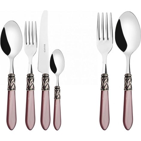 ALADDIN Ghiera Argento Anticato, Posate Set 50 pz, Scatola