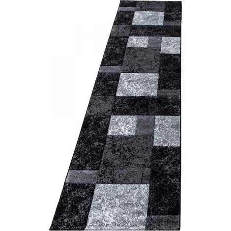 Ayyildiz  Tapis Moderne - Géométrique - Abstrait Design - Tapis Flottant Salon - Gris - 300 cm x 80 cm (1/4)
