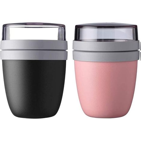 Mug à emporter 2 pièces(noir rose)