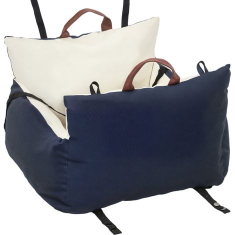 Siège auto pour chien jusqu'à 5 kg avec 2 sangles et housse lavable, bleu (1/5)
