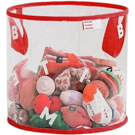 Großer Aufbewahrungskorb für Kinderspielzeug mit Griff, Prinzessinnen-Mädchen, Babyspielzeugaufbewahrung, rote Spielzeugkiste (Größe S).
