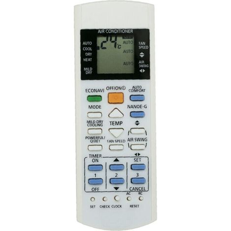 Panasonic Air Conditioner Remote Control, White ABS, Replacement Remote for Air Conditioner A75C3300 3208 3706 3708 3883 3935 (1/4)