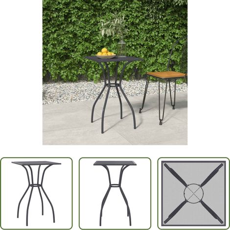 Stahl - Gartentisch Anthrazit 50x50x72 cm Stahlgitter (1/5)