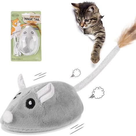Souri Jouet, Jouet Interactif pour Chat, Jouet Interactif pour Chat d'Intérieur, Jouets à Plumes à Mouvement Automatique, Jouet électronique Intelligent, Rechargeable par USB (1/5)