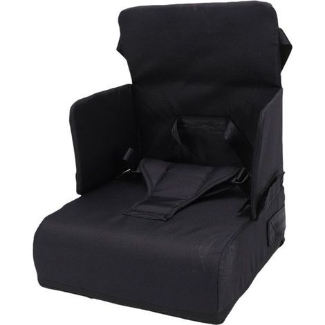 BelleRise - Coussin rehausseur enfant – dossier antidérapant – cuisine et école – noir (1/5)