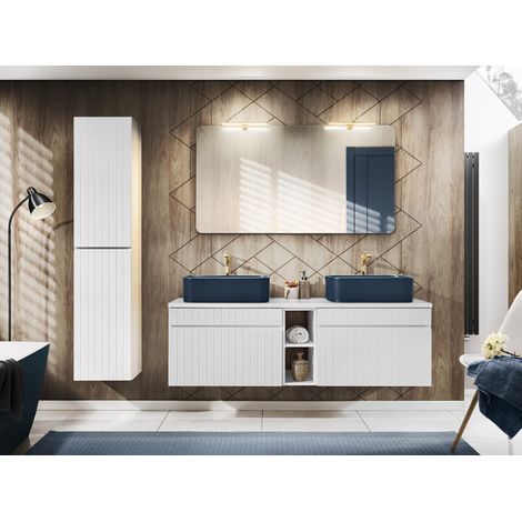Ensemble complet de salle de bain 140 cm - Emblematic White - Livraison gratuite