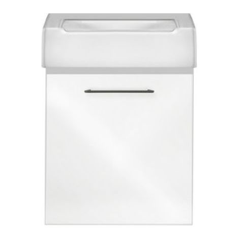 MOBILE LAVATOIO SOSPESO CON LAVABO IN CERAMICA 1 ANTA Bianco Classico - LxP 50x50 cm