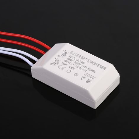 Elektronischer Transformator 220V-240V auf 12V für Halogenlampen, 40W Treibernetzteil, Netzadapter, kompatibel mit Strahlern und Einbauleuchten. (1/3)