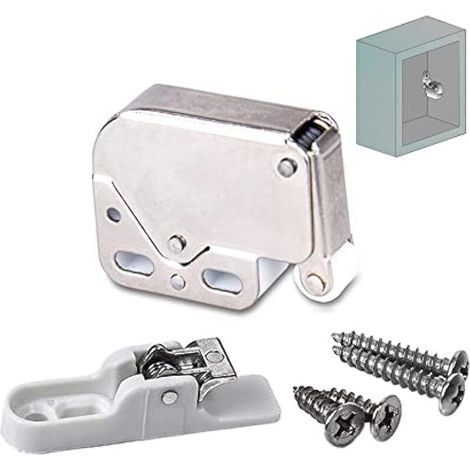 Mini Touch Latch Loquet Fermetures Push pour Armoire de cuisine Porte Battante de Meuble pour Appuyer pour Ouvrir des Portes de Placard Blanc Paquet de 15