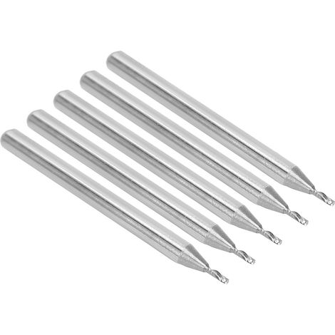 5 fraises carbure HSS 2 lèvres hélicoïdales CNC, fraise à défoncer 6mm, outil de coupe pour machine de fraisage, accessoires de perçage, lot de 5 (1/5)