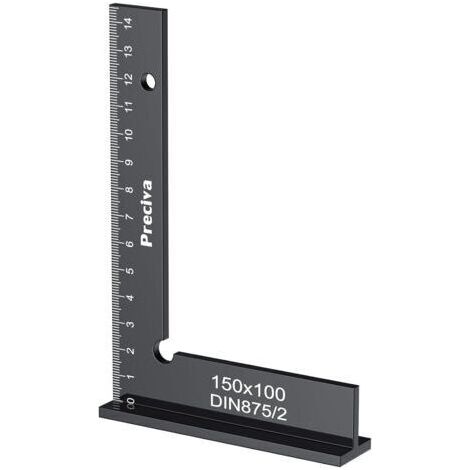 Equerre Menuisier, Preciva 150x100mm Aluminium Précision Angle Droit Bloc Règle avec Échelle, Fausse Equerre Charpentier Metal pour Machines Mettre en Place et Laboratoire Utilisation