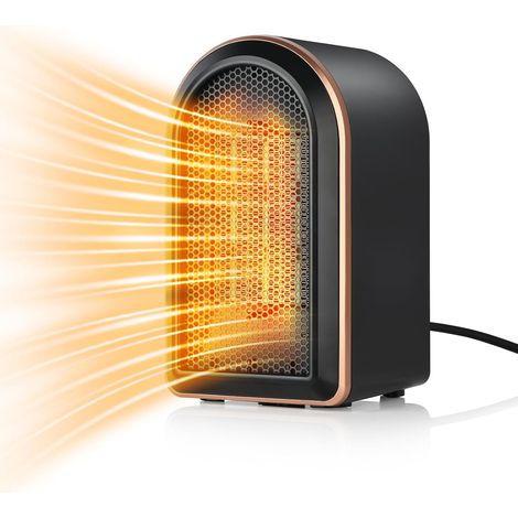 Chauffage d'appoint, Radiateur Soufflant Salle de Bain Mini Radiateur Electrique 800W/1200W Protection Contre Surchauffe & Anti-Basculement pour la Salle de Bain, la Maison, le Salon, le Bureau (1/5)