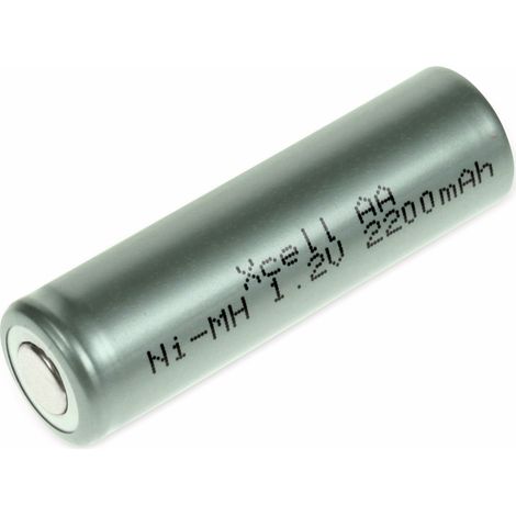 Piles rechargeables XCELL NiMH, cellule industrielle, AA, extrémité plate, 50x14,5mm, 1,2V/2200mAh