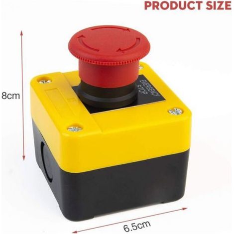 660 V 10A Bouton Poussoir d'Arrêt d'Urgence. Interrupteur d'Arrêt d'Urgence en Plastique Rouge Coup de Poing Arret Durgence Cha (1/5)