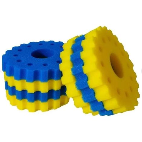 CPF-50000 / CPA-50000 mousse filtrante bassin, Médias filtrants de remplacement (3 x Bleu Grossier & 4 x Jaune Fin, Ø 360 mm) (1/4)