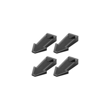 4-teiliger Türstopper, Gummi, höhenverstellbar, rutschfest, für Fliesen und Böden, schwarz (1/5)